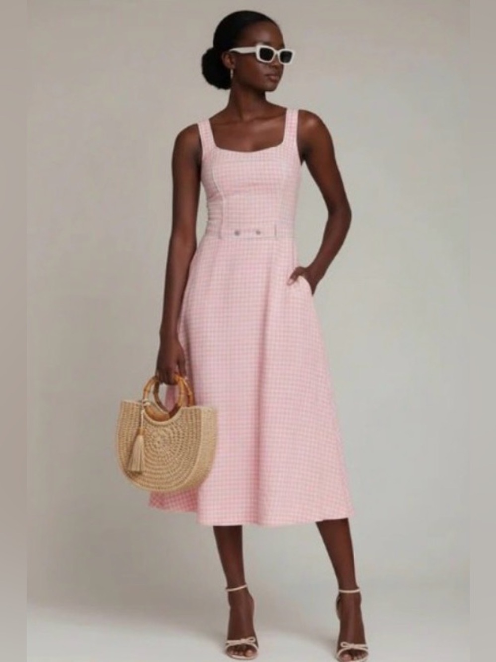 AVEC LES FILLES
Bustier Bodice Gingham Midi
Dress
